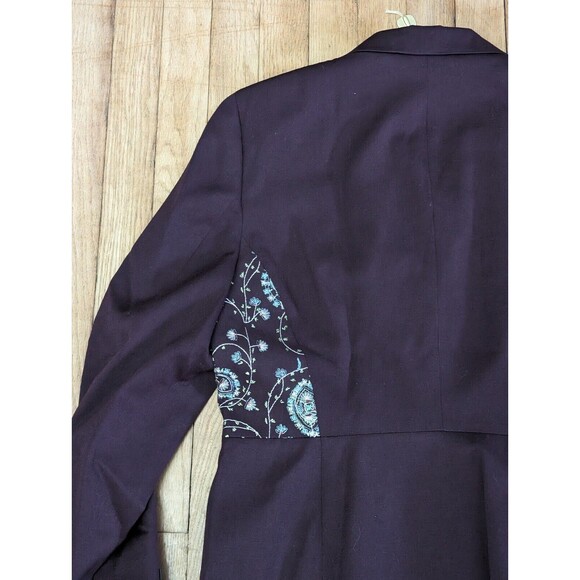 HW Design Blazer Jacket Floral Paisley Print Button Front Career Womens Size 14 - Picture 9 of 13